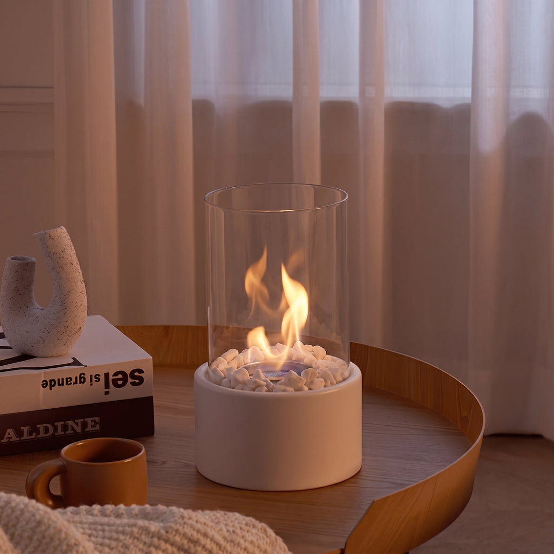 Atmospheric oil lamp for cosy living spaces - Table Lamp - White - Oaksoho