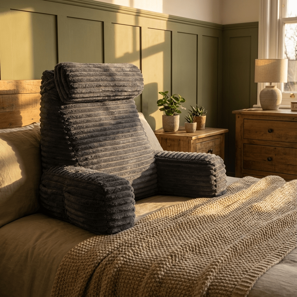Back Cushion with Armrests - Back cushion - Grey - Oaksoho