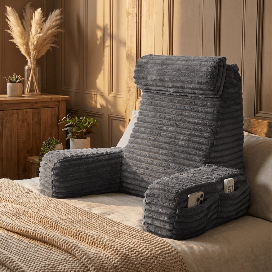 Back Cushion with Armrests - Back cushion - Grey - Oaksoho