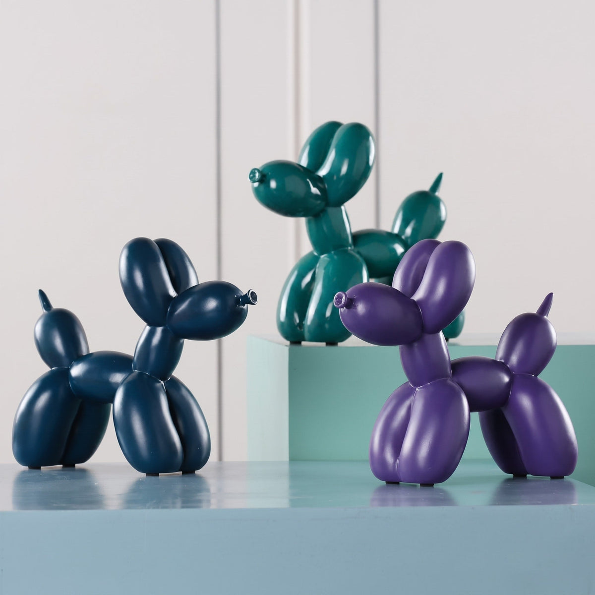 Balloon Dog Sculpture Ornament with Glossy Painted Finish - Figurines - Red - Oaksoho