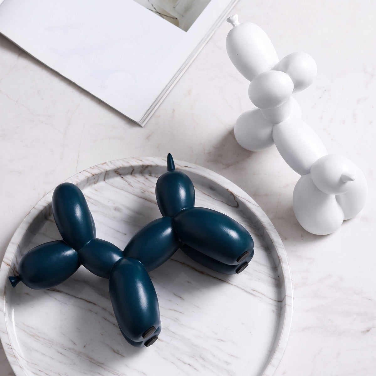 Balloon Dog Sculpture Ornament with Glossy Painted Finish - Figurines - Red - Oaksoho