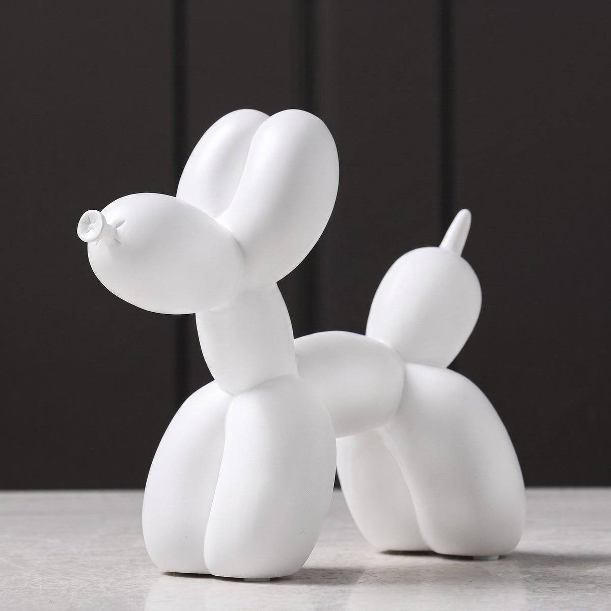 Balloon Dog Sculpture Ornament with Glossy Painted Finish - Figurines - White - Oaksoho