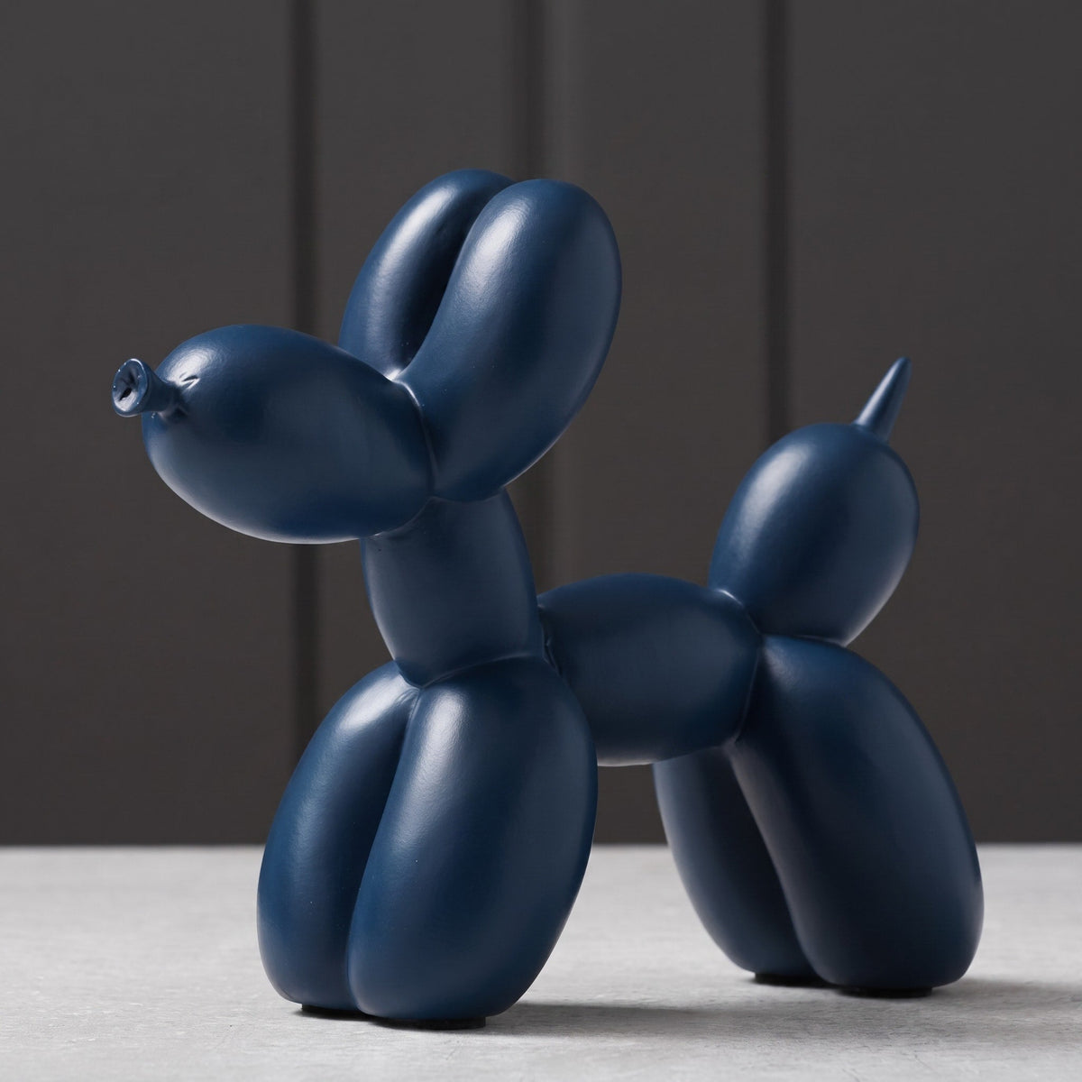 Balloon Dog Sculpture Ornament with Glossy Painted Finish - Figurines - Navy - Oaksoho
