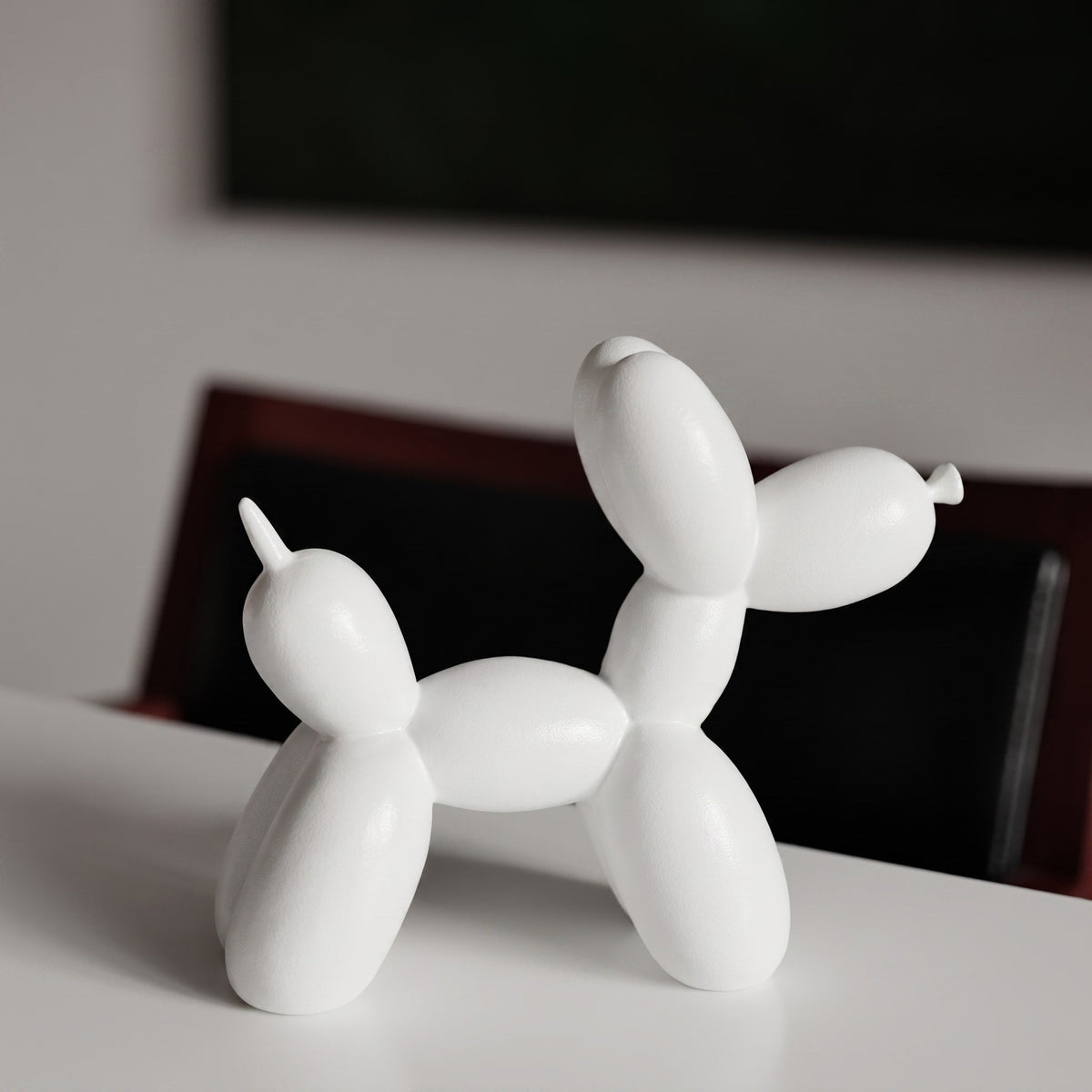Balloon Dog Sculpture Ornament with Glossy Painted Finish - Figurines - White - Oaksoho