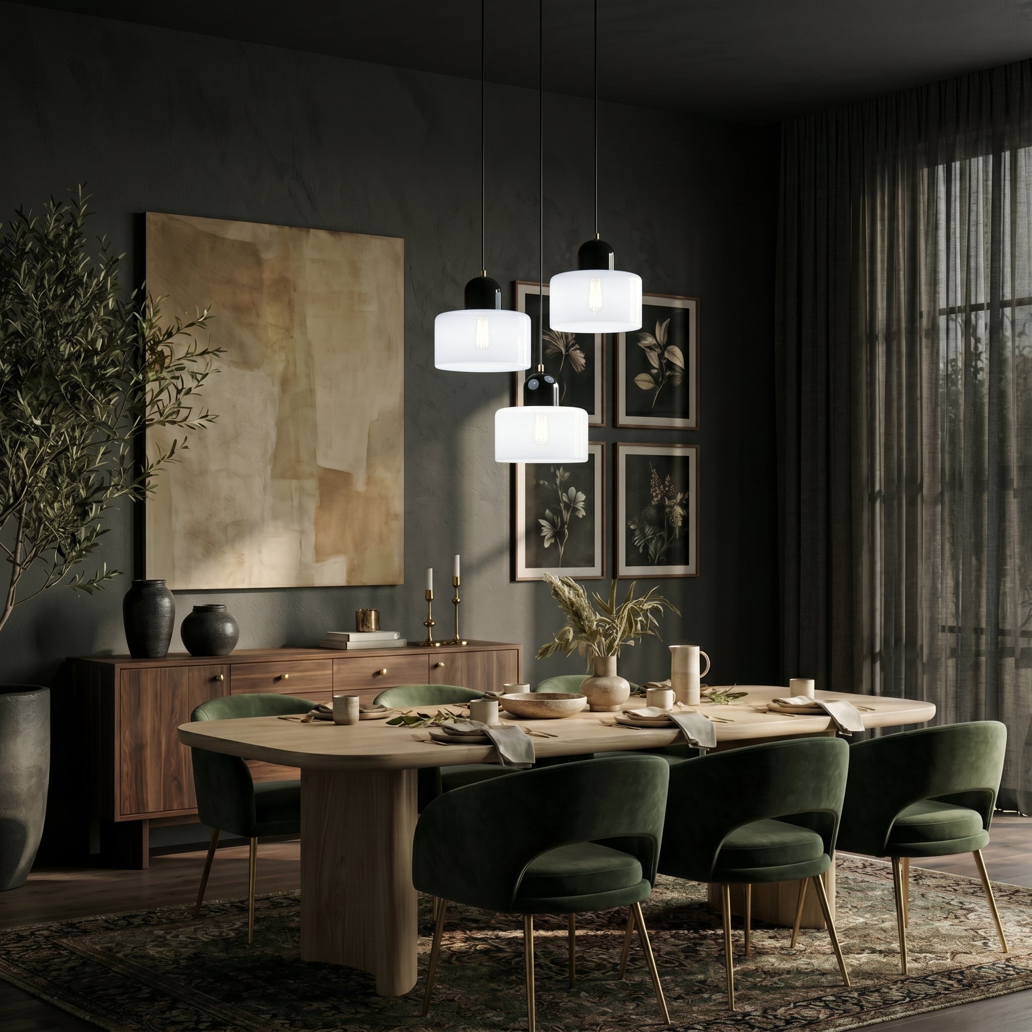 Bauhaus Pendant Light with Modern Cylindrical Shade Design - Pendant Light - White - Oaksoho