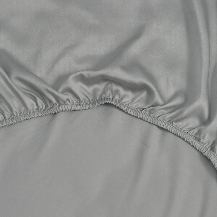 Bedding Set with Fitted Sheet and Two Pillowcases - Bedroom - Grey - Oaksoho