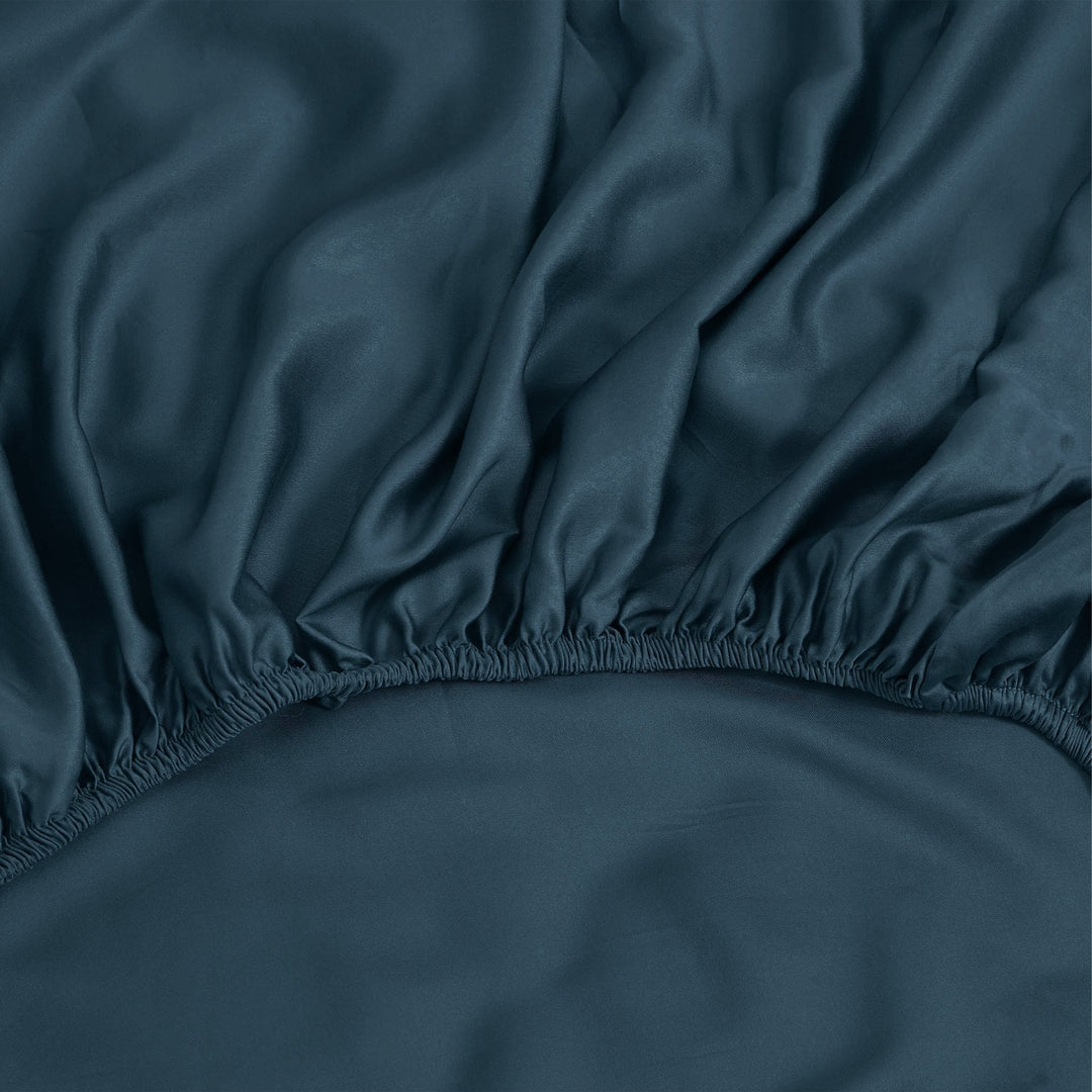 Bedding Set with Fitted Sheet and Two Pillowcases - Bedroom - Blue - Oaksoho