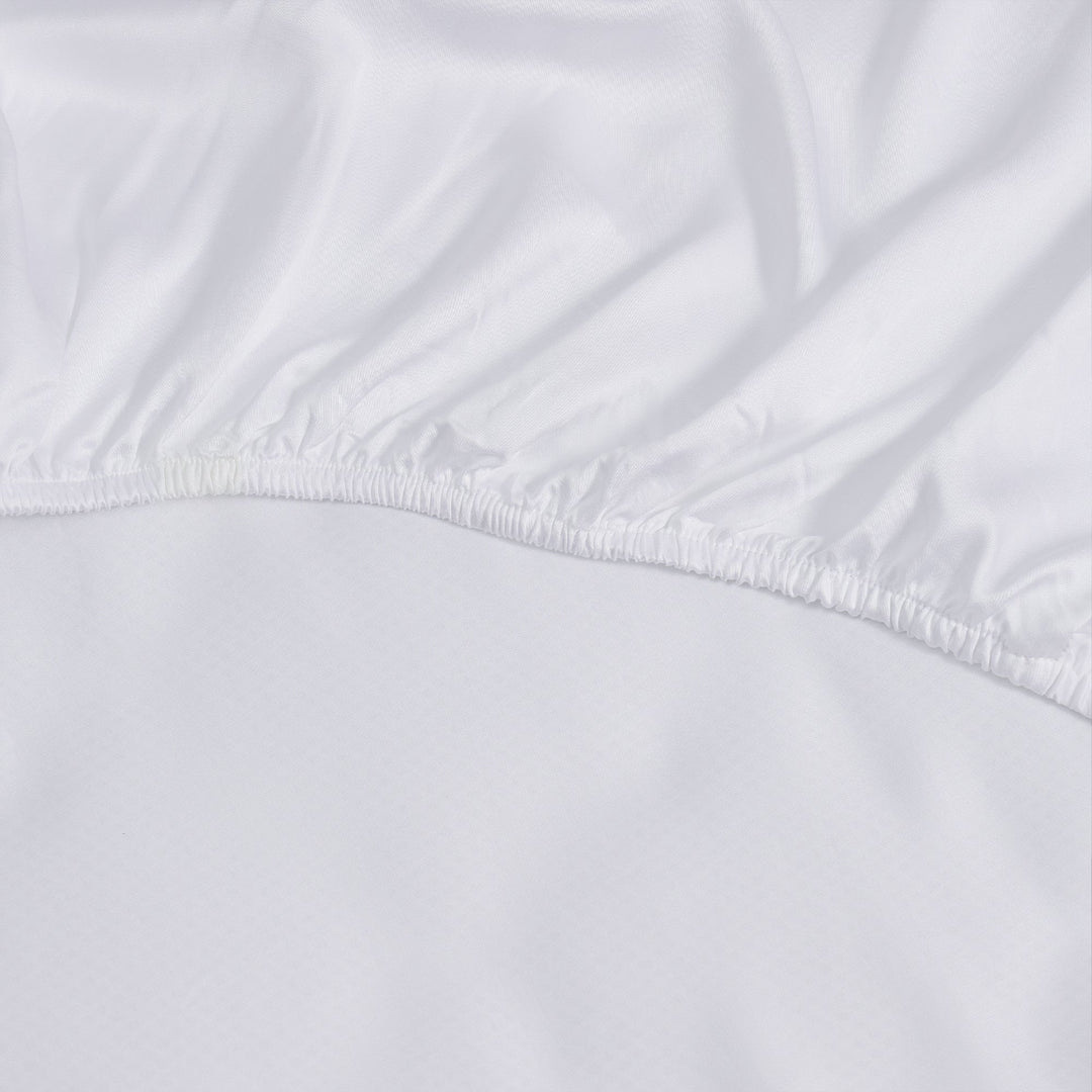Bedding Set with Fitted Sheet and Two Pillowcases - Bedroom - White - Oaksoho