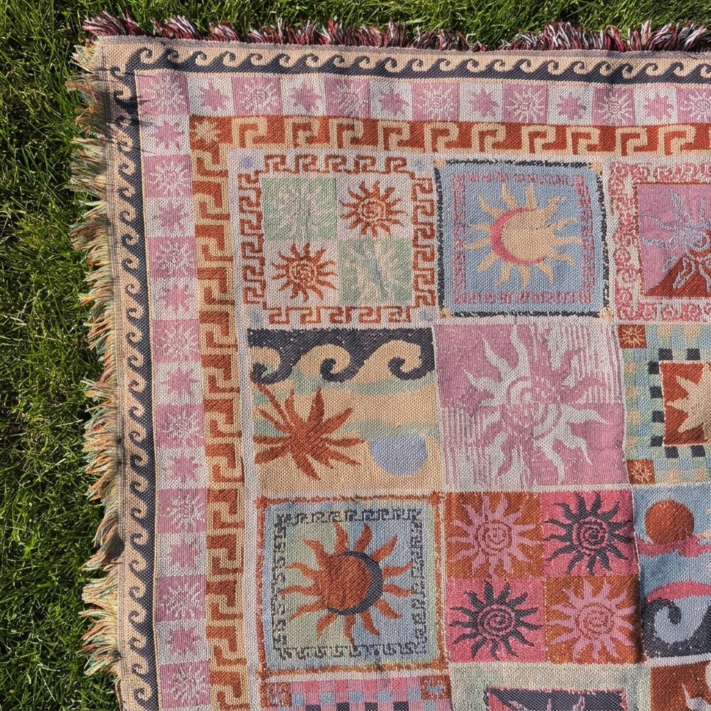 Boho Patchwork Fringe Throw Vintage Blanket - Blanket - Oaksoho