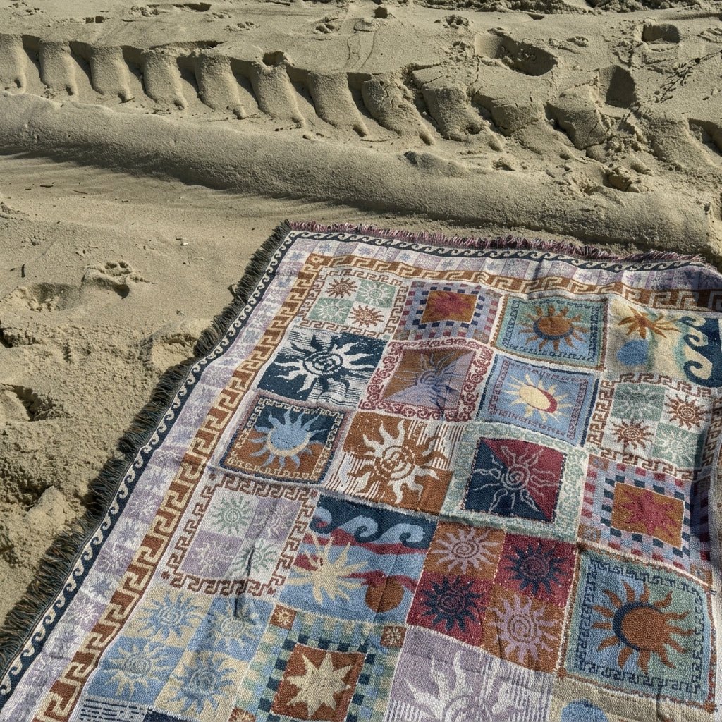 Boho Patchwork Fringe Throw Vintage Blanket - Blanket - Oaksoho