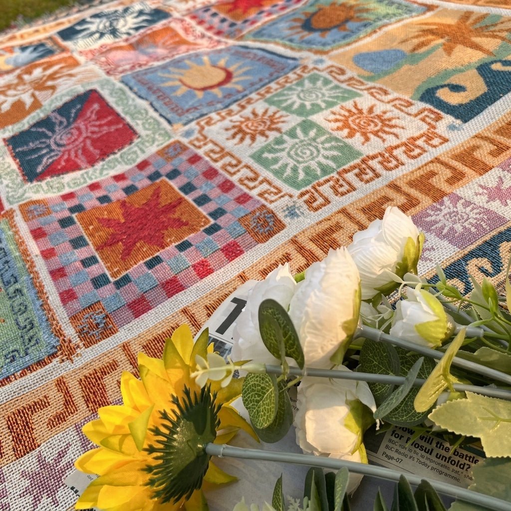 Boho Patchwork Fringe Throw Vintage Blanket - Blanket - Oaksoho