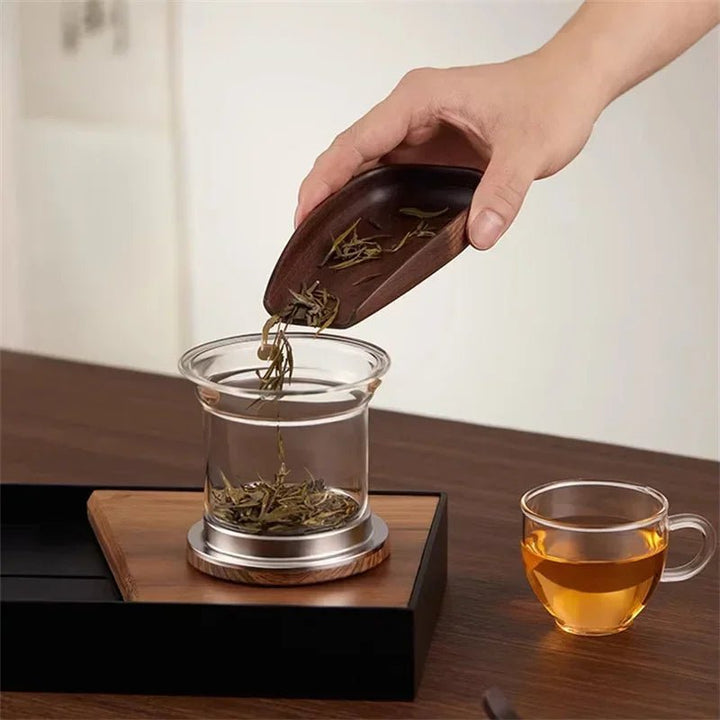 Borosilicate Teapot with Stainless Steel Infuser and Natural Wood Handle - Teapot - 550 ml - Oaksoho