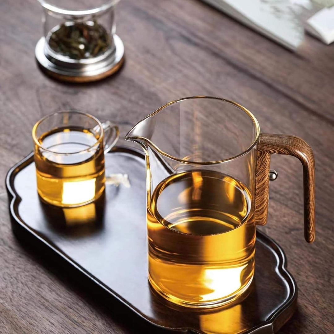 Borosilicate Teapot with Stainless Steel Infuser and Natural Wood Handle - Teapot - 550 ml - Oaksoho