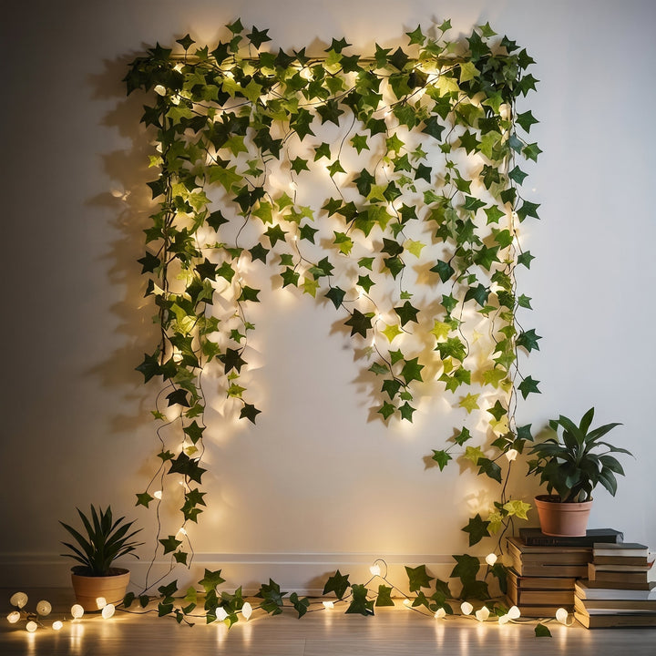 Botanical Decoration Fairy Lights with Artificial Leaves - String Lights - Ivy - Oaksoho
