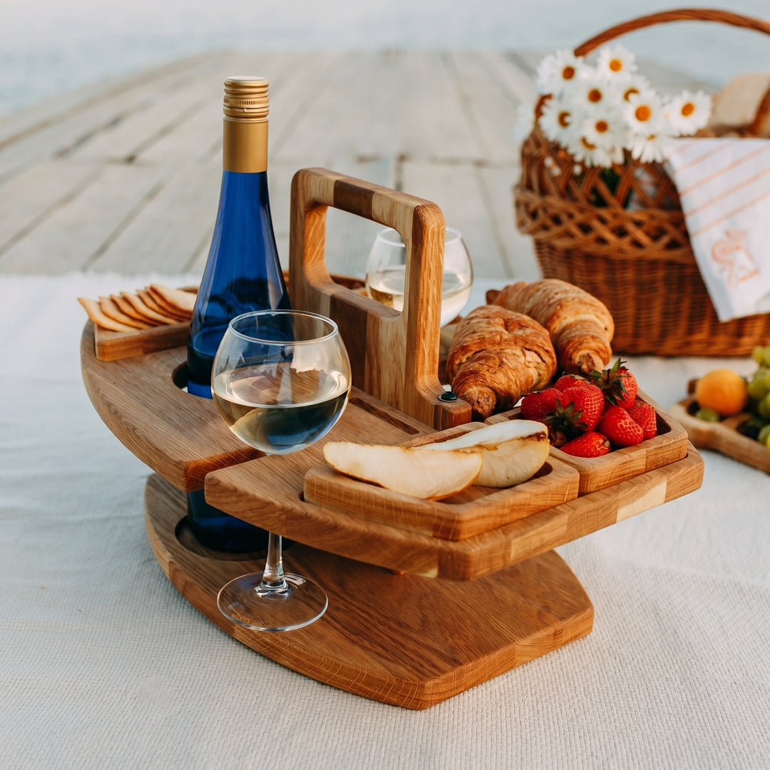 Caddy – Wine & Aperitif Table for Outdoor Use - Picknicktisch - Oaksoho
