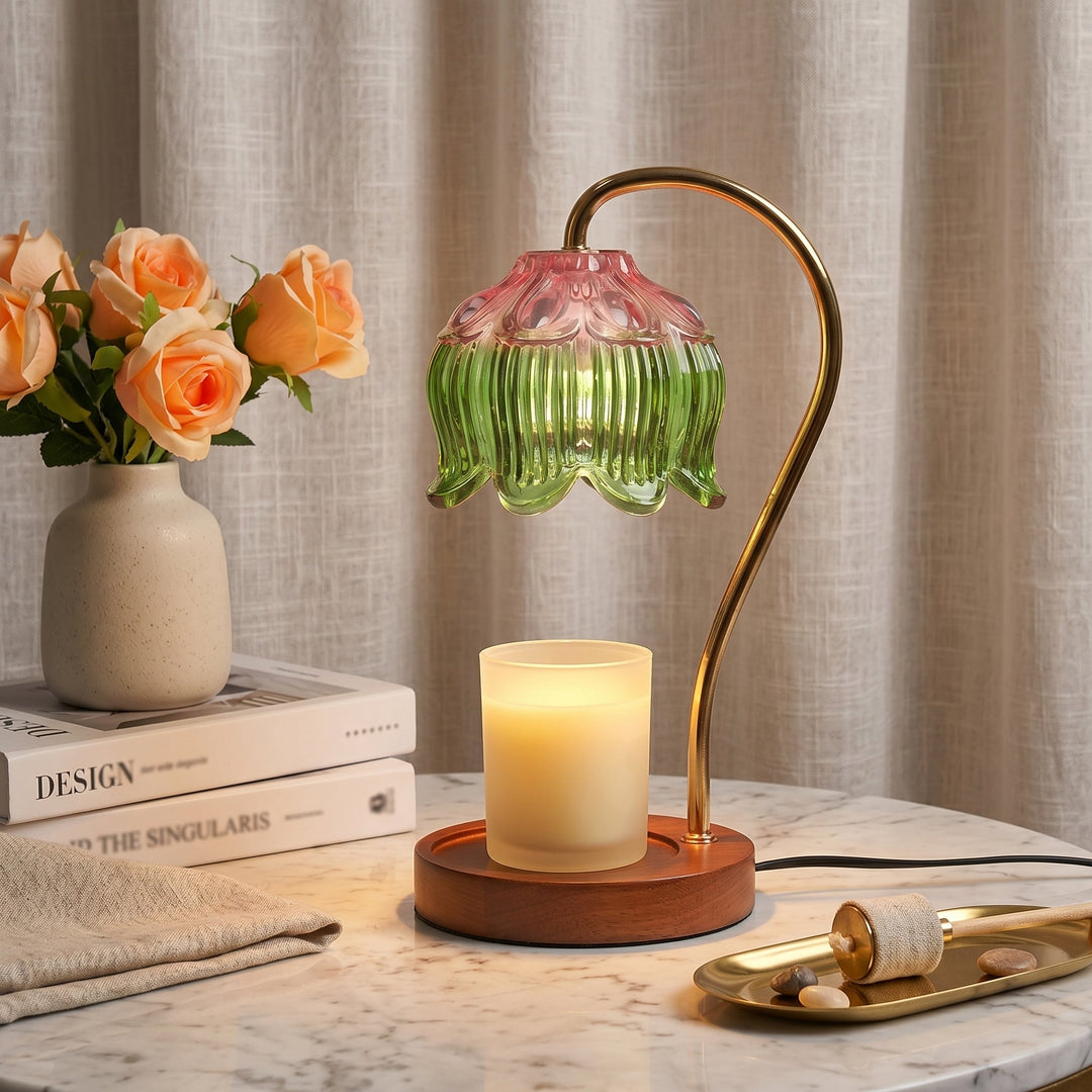 Candle Warmer with Flower Shade - Candle Warmer - 3 - Oaksoho