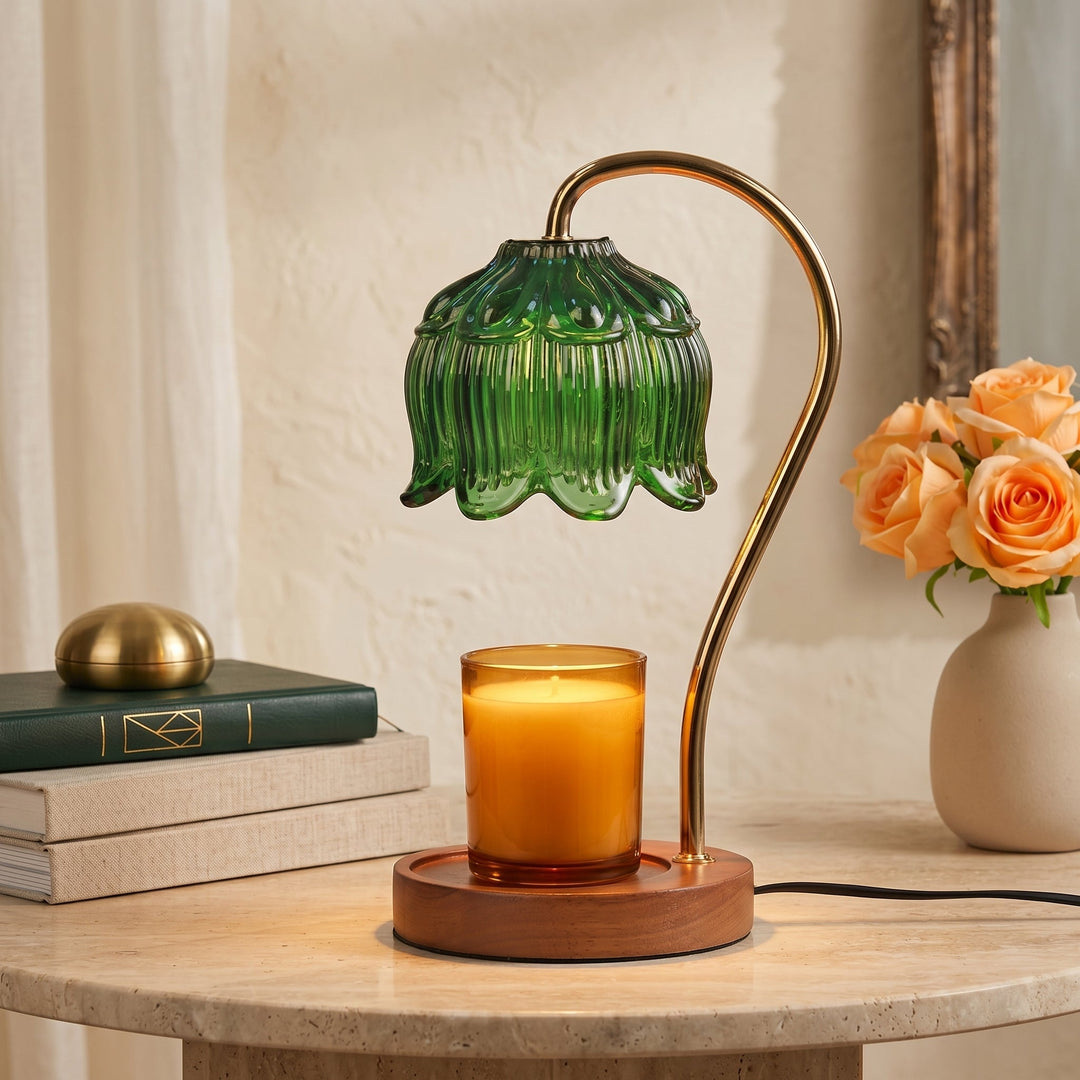 Candle Warmer with Flower Shade - Candle Warmer - 4 - Oaksoho