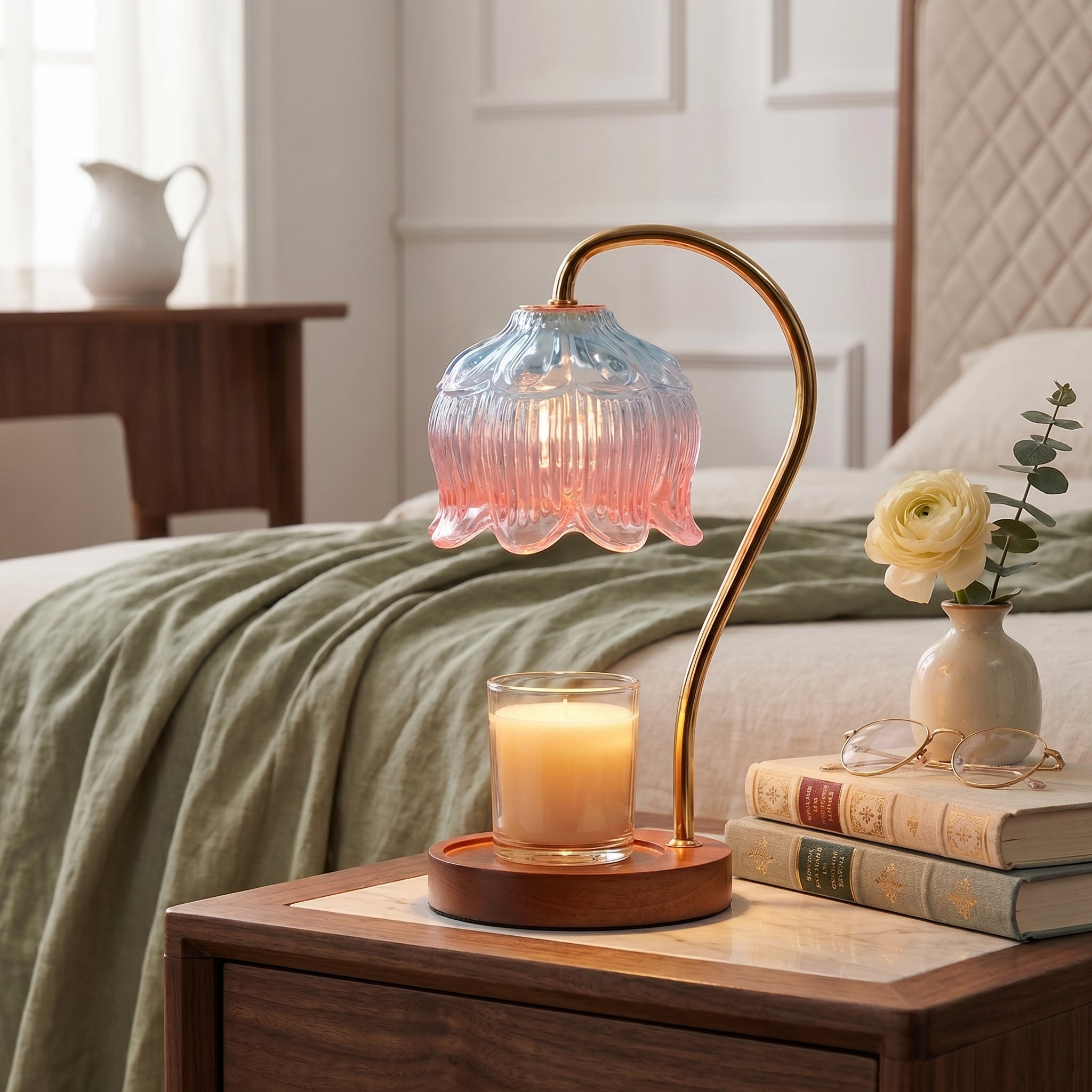 Candle Warmer with Flower Shade - Candle Warmer - 5 - Oaksoho