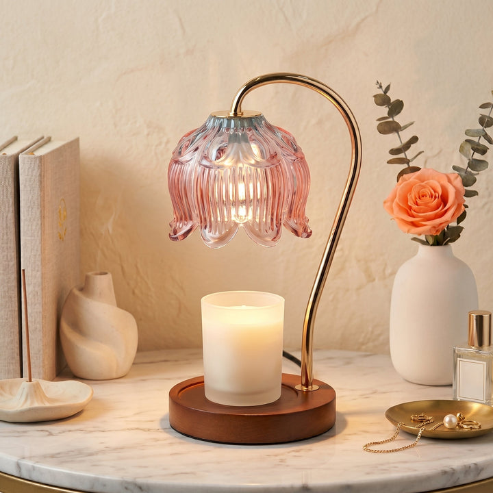 Candle Warmer with Flower Shade - Candle Warmer - 1 - Oaksoho