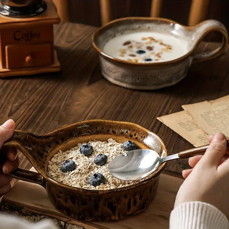 Ceramic Soup Bowl with Handle - Soup Bowl - White - Oaksoho