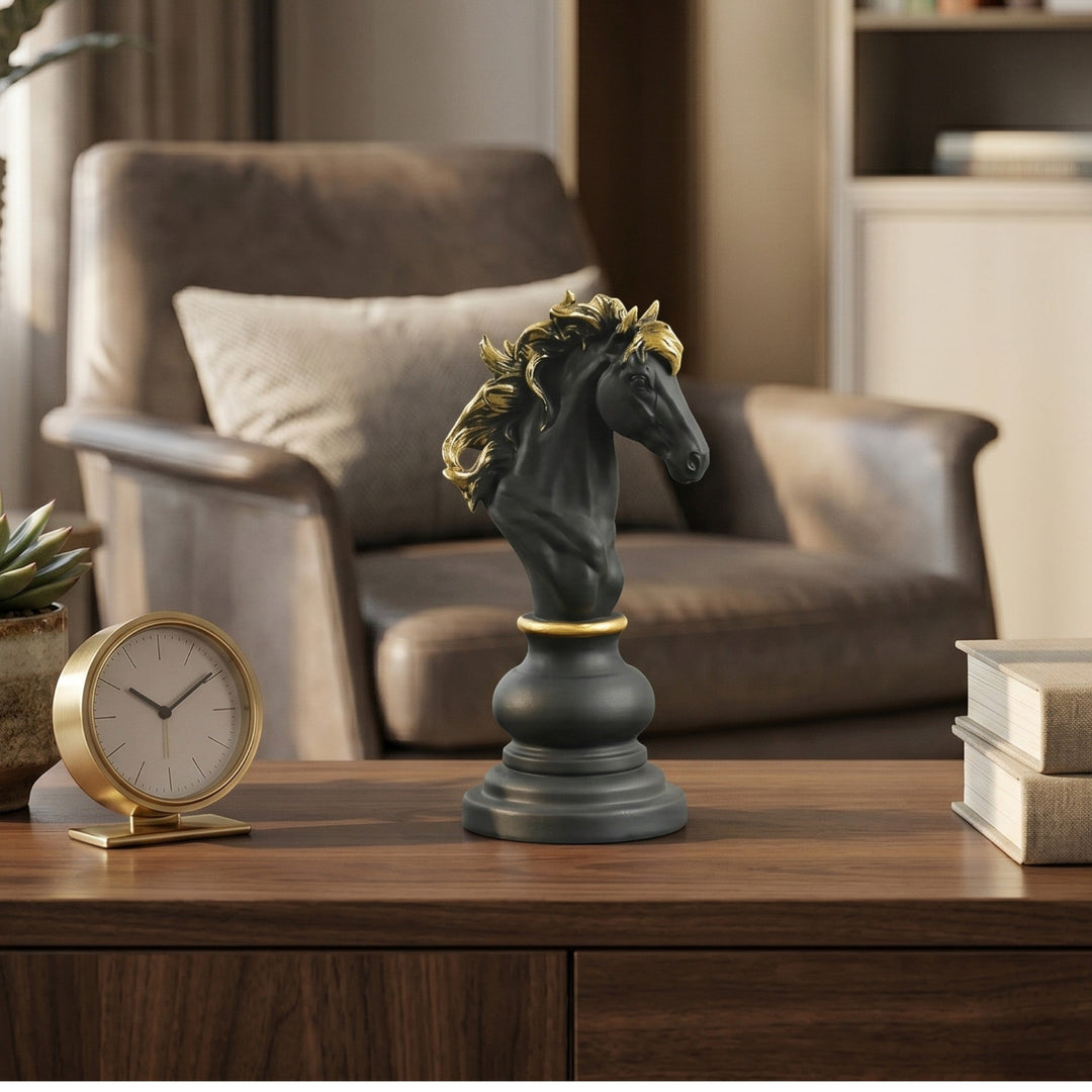 Chess Piece Decorative Sculpture - Sculpture - Black Knight - Oaksoho