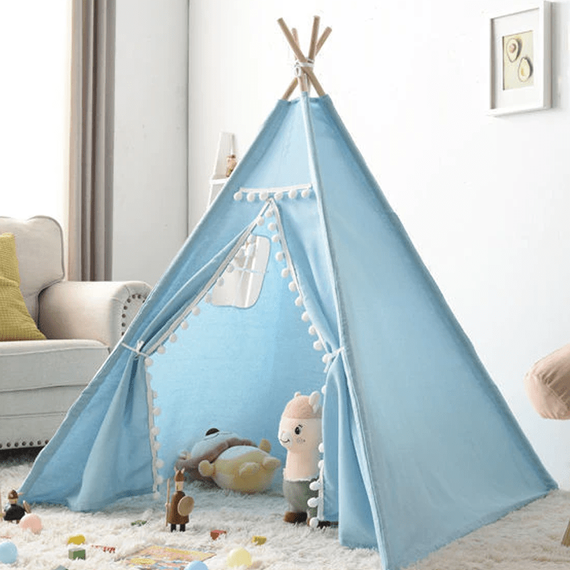 Children's teepee tent for indoor and outdoor use - Tipi Tent - Blue - Oaksoho