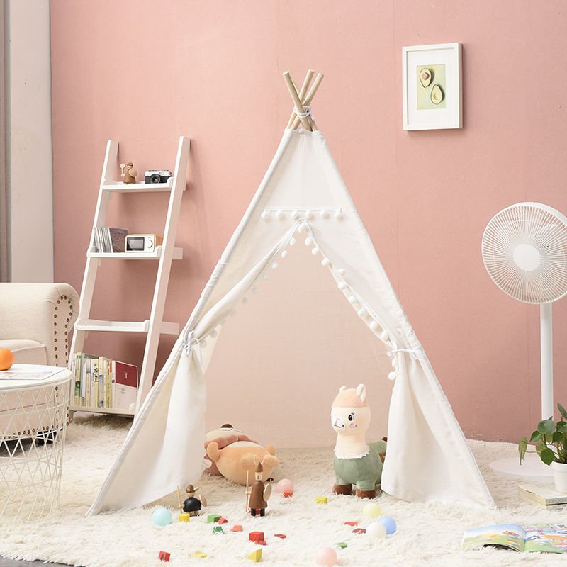 Children's teepee tent for indoor and outdoor use - Tipi Tent - White - Oaksoho