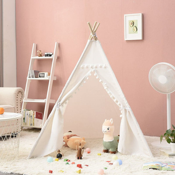 Children's teepee tent for indoor and outdoor use - Tipi Tent - White - Oaksoho