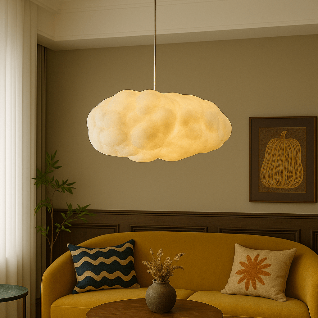Cloud Shaped Pendant Light for Dining and Living Rooms - Pendant Light Fixtures - 30x20 cm - Oak Soho