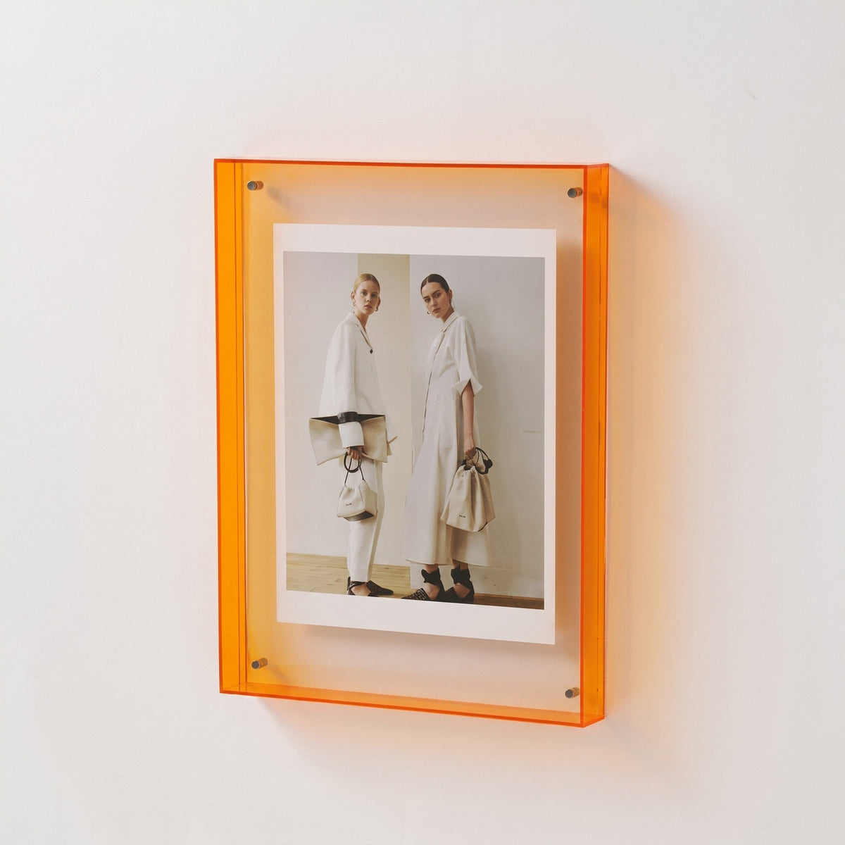 Coloured Edge Photo Frame with Clear Front Panel - Picture Frames - Orange - Oaksoho