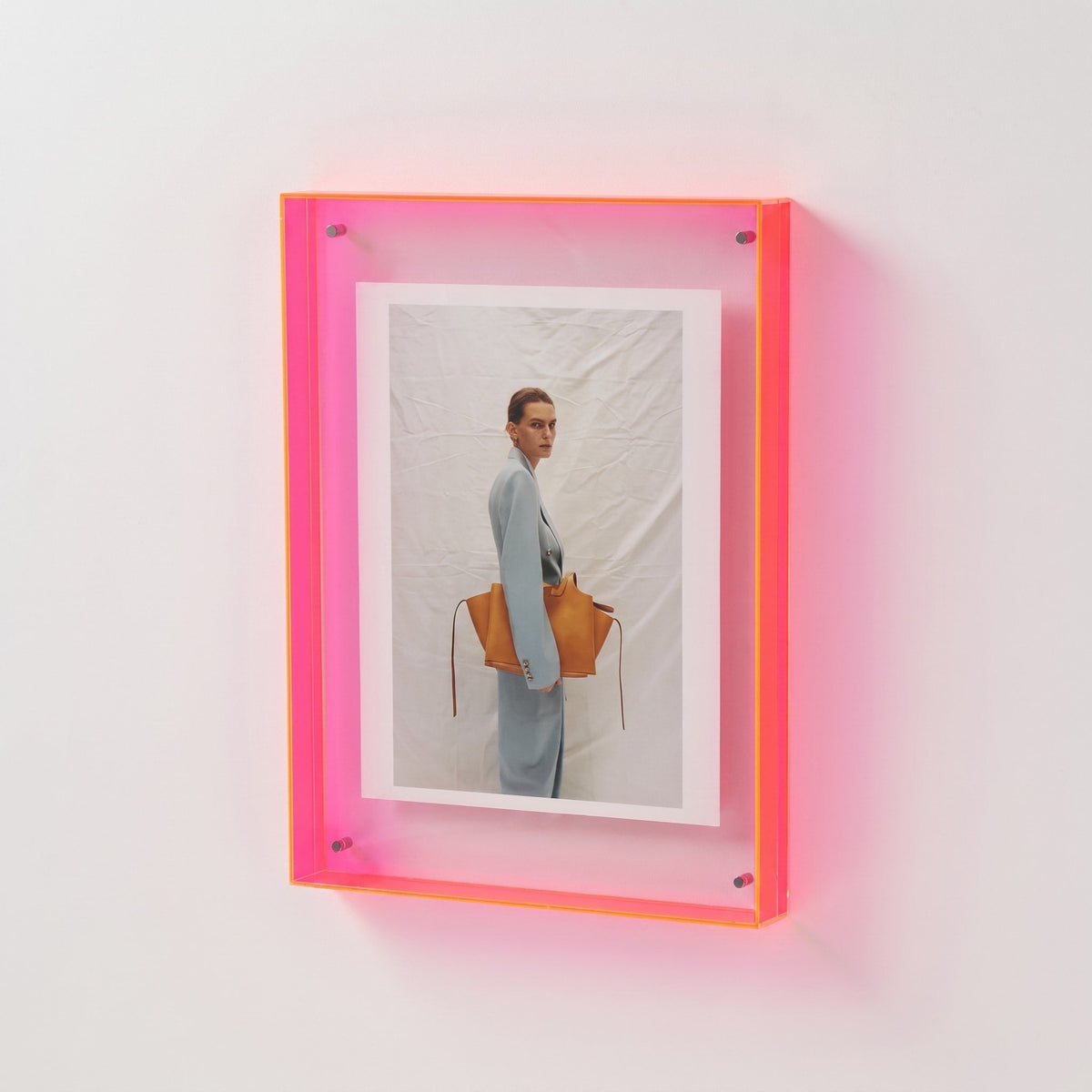 Coloured Edge Photo Frame with Clear Front Panel - Picture Frames - Pink - Oaksoho