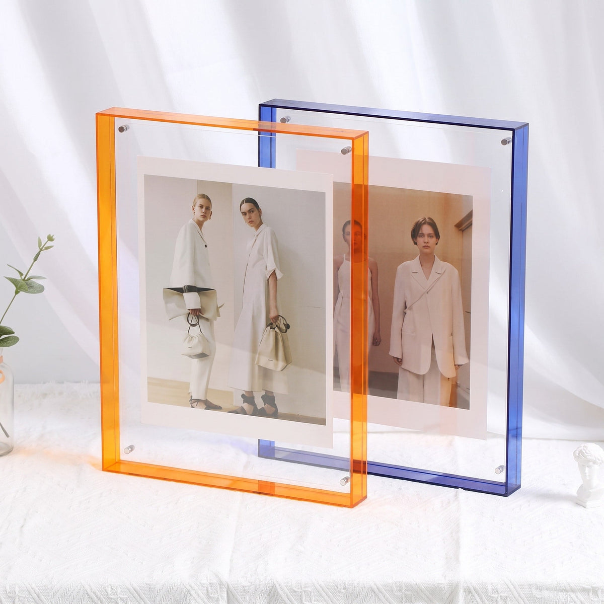 Coloured Edge Photo Frame with Clear Front Panel - Picture Frames - Pink - Oaksoho