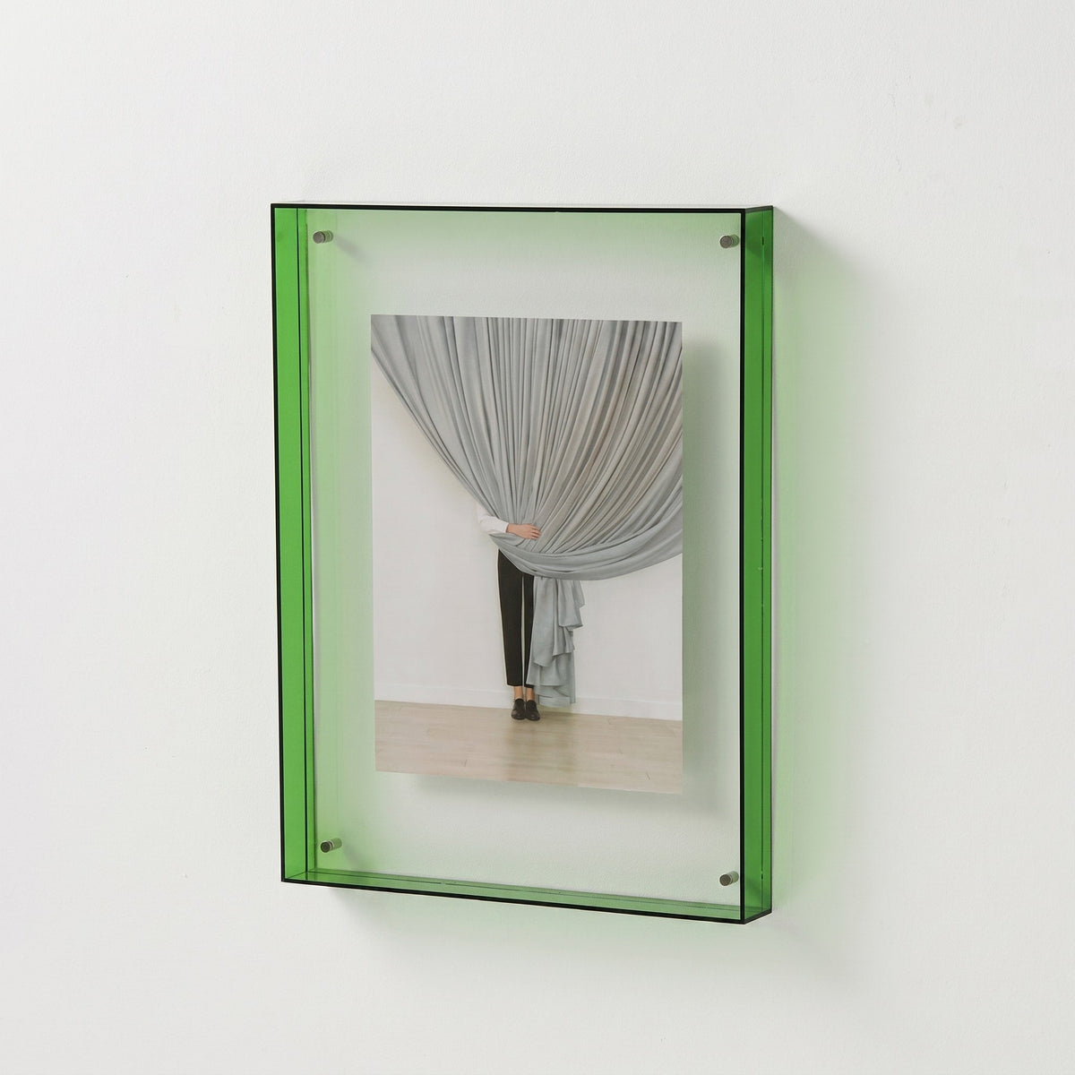 Coloured Edge Photo Frame with Clear Front Panel - Picture Frames - Green - Oaksoho