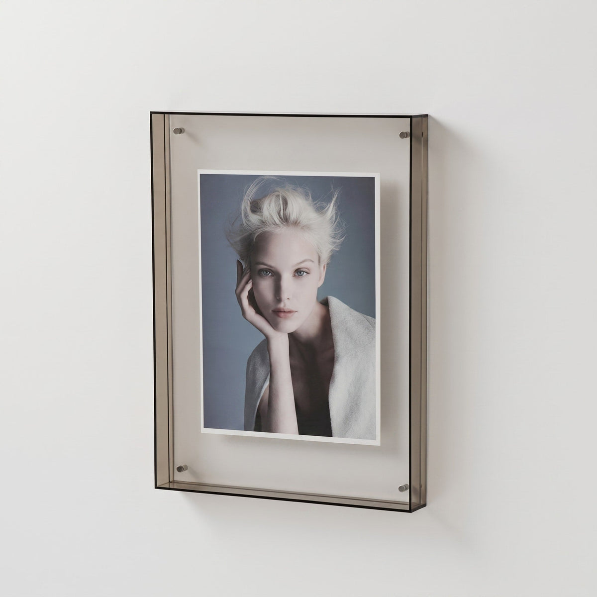 Coloured Edge Photo Frame with Clear Front Panel - Picture Frames - Grey - Oaksoho