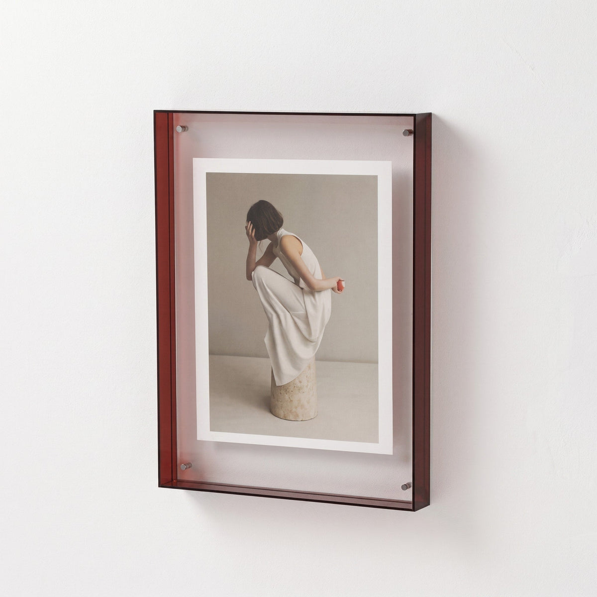 Coloured Edge Photo Frame with Clear Front Panel - Picture Frames - Red - Oaksoho