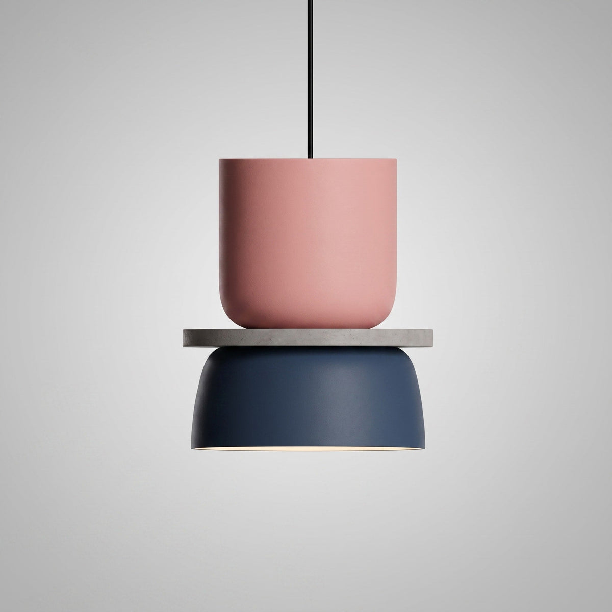 Colourful Macaron Dome Pendant Light, Modern Two-Tone Design - Pendant Light Fixtures - Pink-Blue - Oaksoho