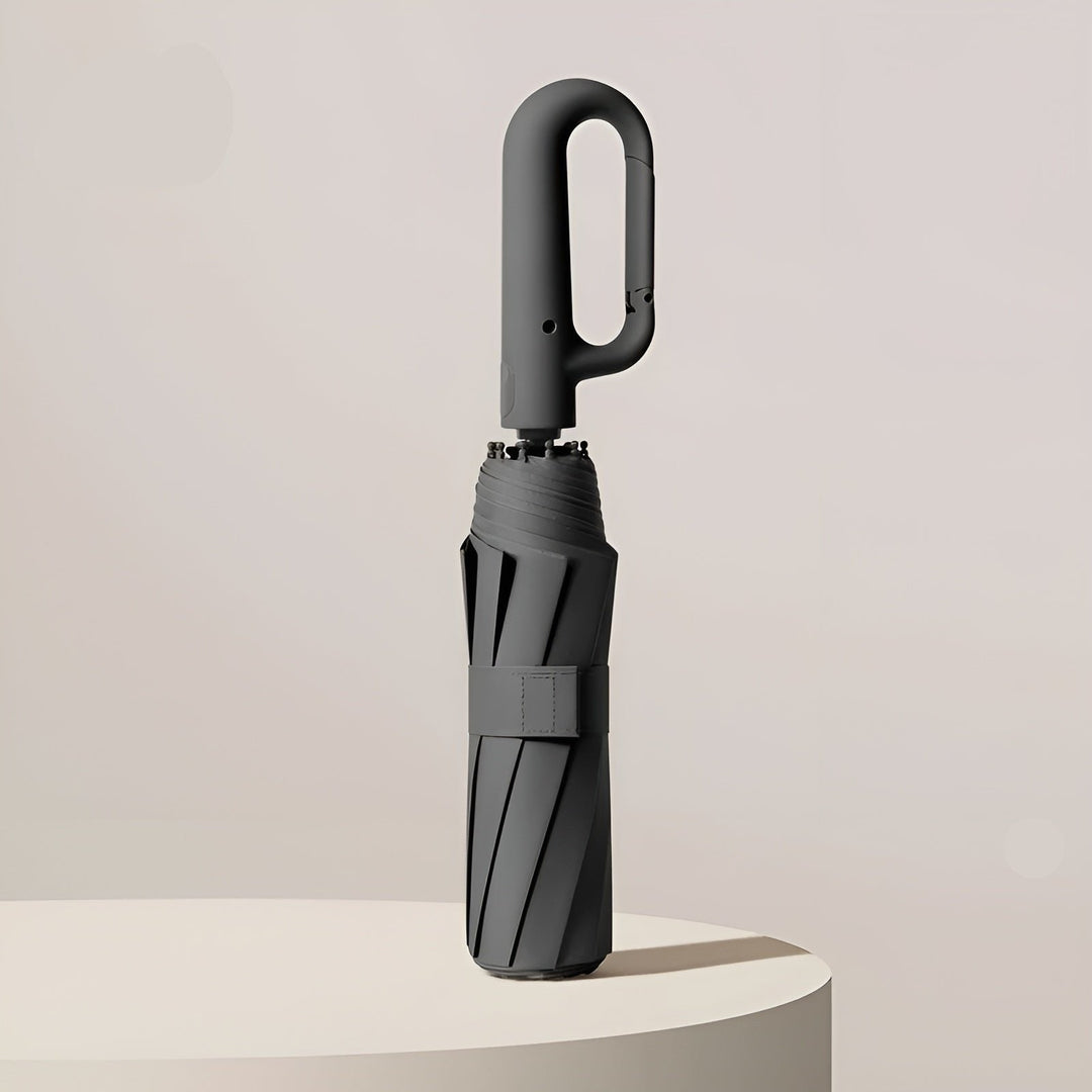 Compact Umbrella with Practical Ring Handle - Umbrella - Black - Oaksoho