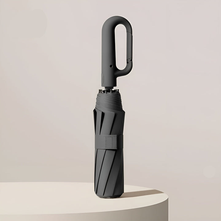 Compact Umbrella with Practical Ring Handle - Umbrella - Black - Oaksoho