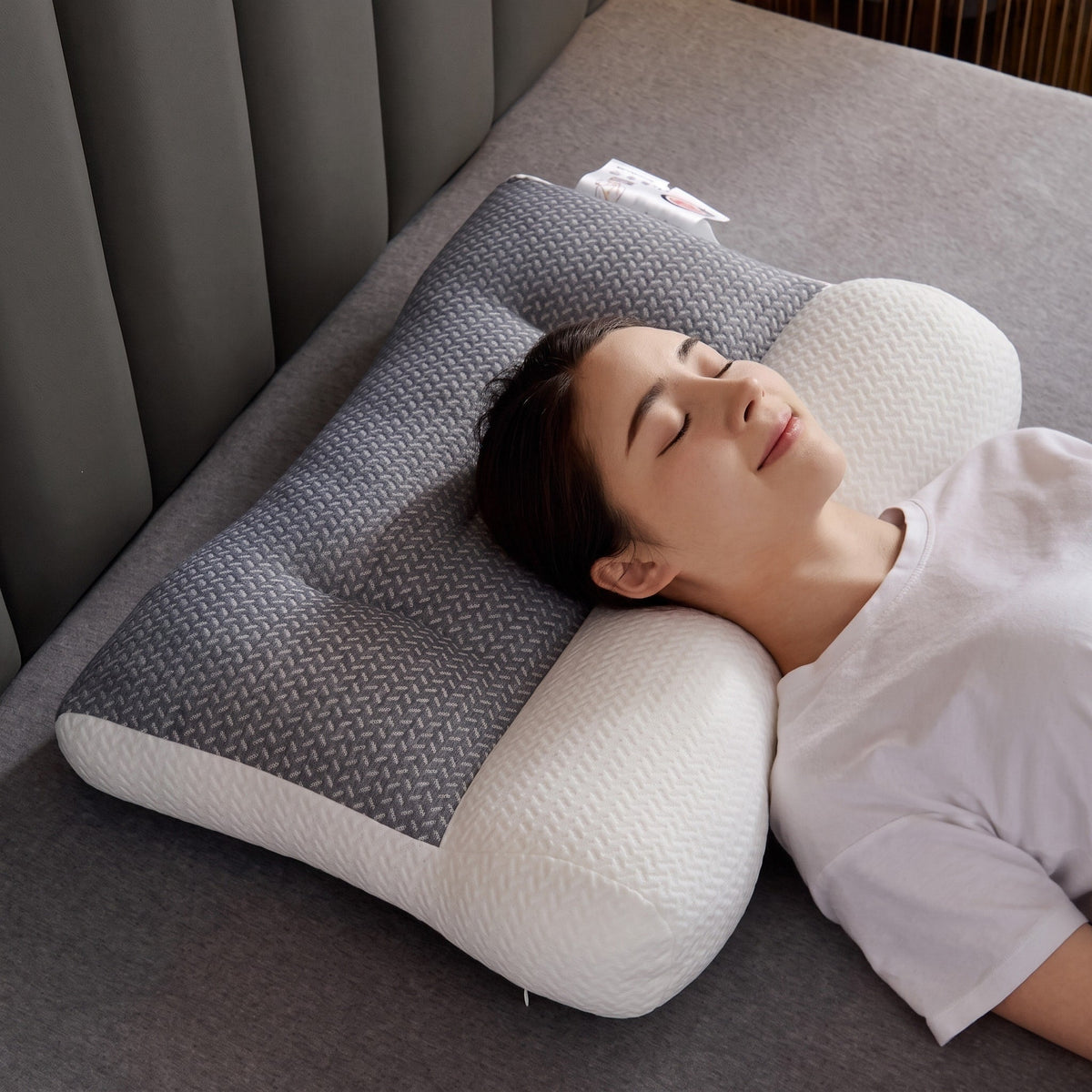 Contoured Neck Support Pillow for Side and Back Sleepers - Neck & Cervical Pillow - Oak Soho
