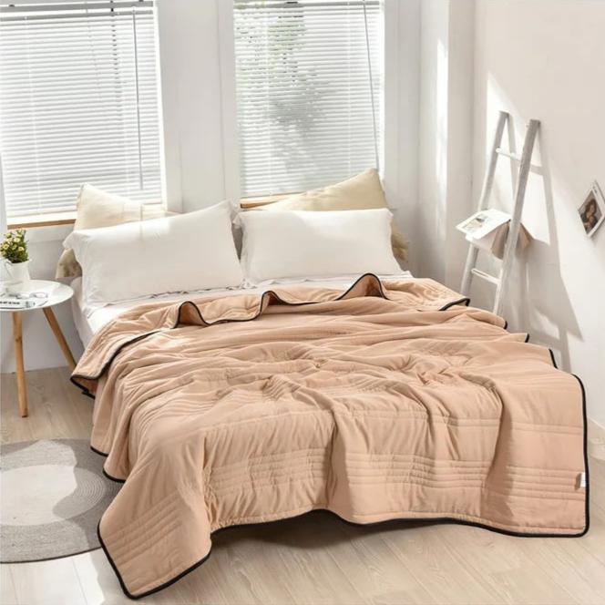 Cooling Blanket with Breathable Texture - Blanket - Beige - Oaksoho