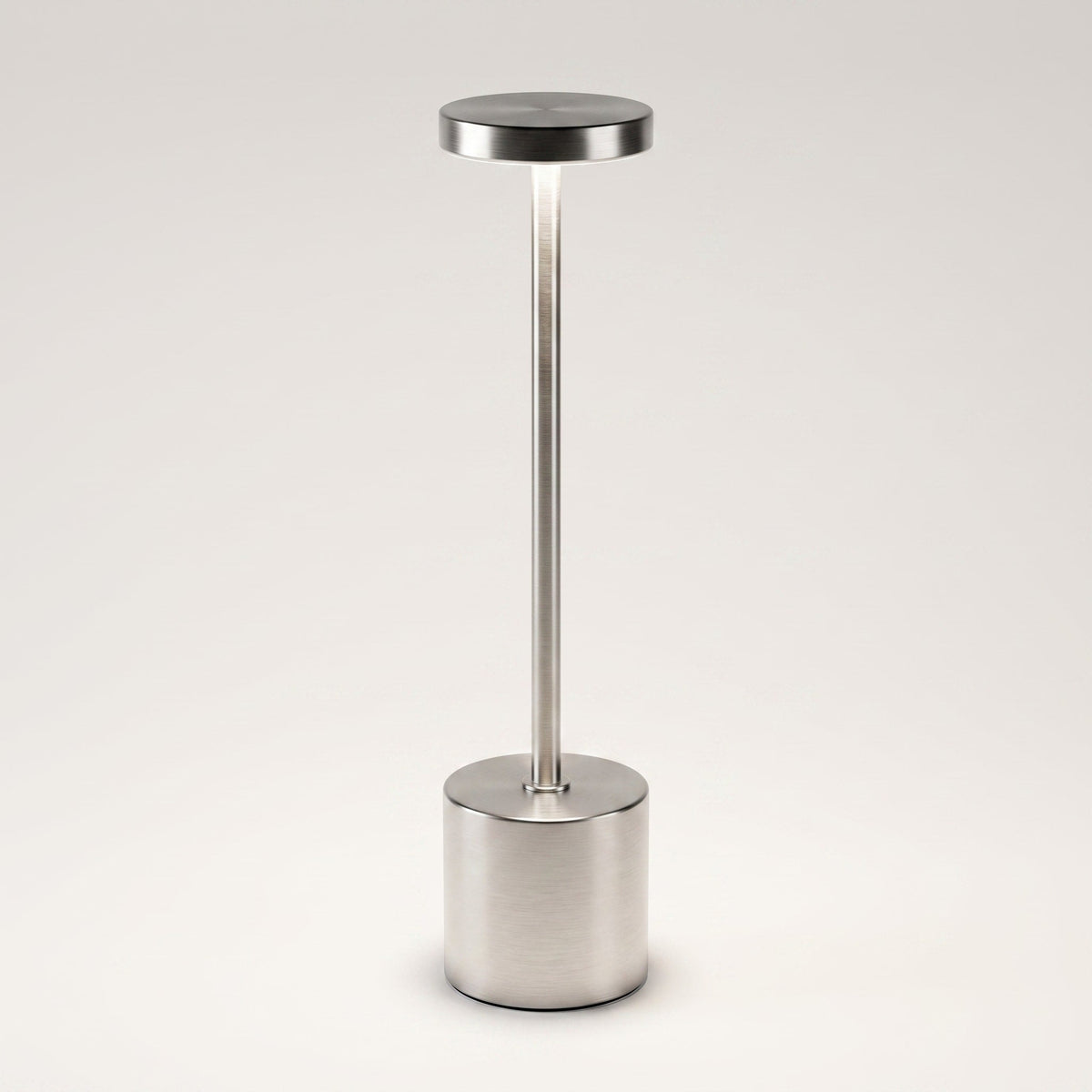 Cordless Rechargeable LED Table Lamp with Metal Base - Table Lamps - Silver - Oaksoho