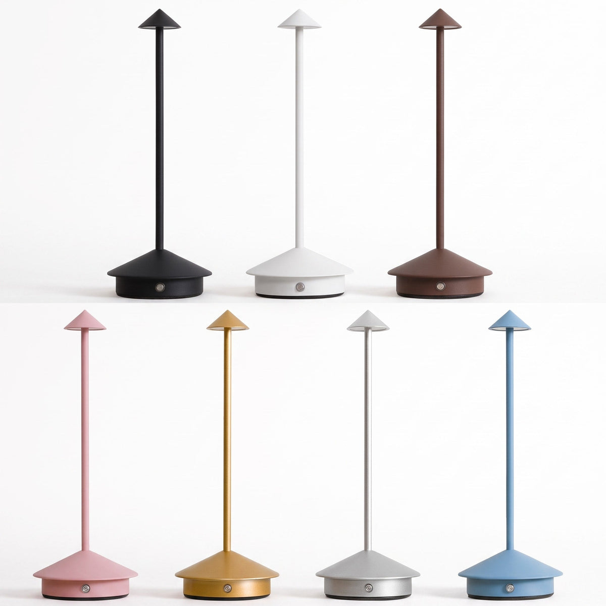 Cordless Touch Dimming LED Table Lamp with Mushroom Design - Table Lamps - Blue - Oak Soho
