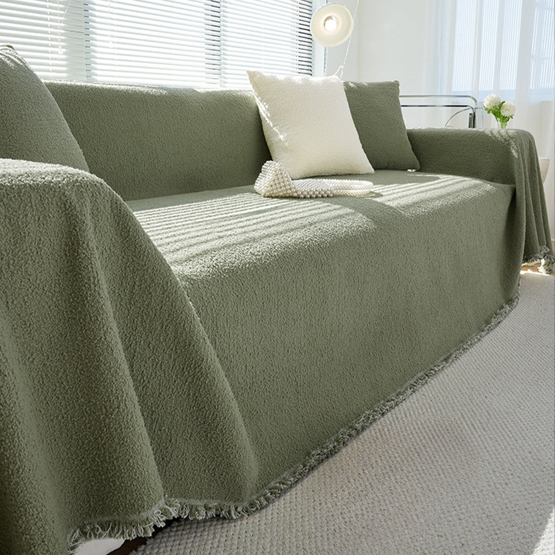 Couch Cover with Soft Textured Design - Living Room - Green - Oaksoho