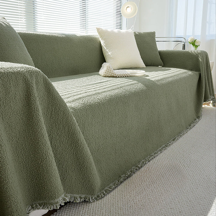 Couch Cover with Soft Textured Design - Living Room - Green - Oaksoho