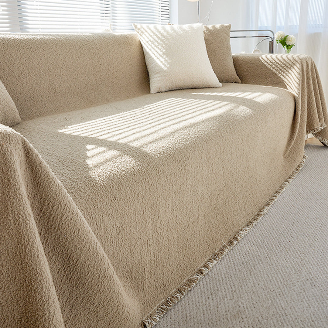 Couch Cover with Soft Textured Design - Living Room - Beige - Oaksoho