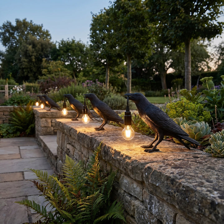 Crow - Shaped Decorative Bird Lamp with Edison Bulb - Table Lamps - White - Oaksoho