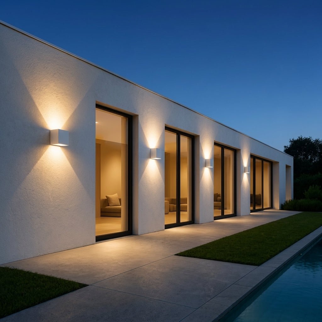 Cube Wall Light with Up and Down Beam Design - Wall Light Fixtures - White - Oaksoho
