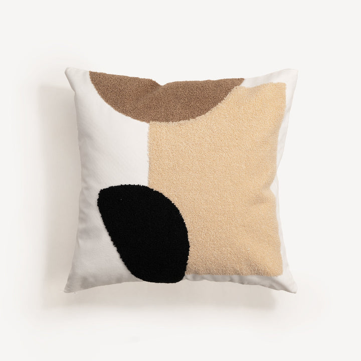 Cushion Cover with Abstract Embroidery and Concealed Zipper - Cushion Covers - Jacquard Wave - Oaksoho