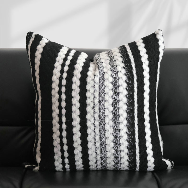 Cushion Cover with Abstract Embroidery and Concealed Zipper - Cushion Covers - Dotted Boxes - Oaksoho