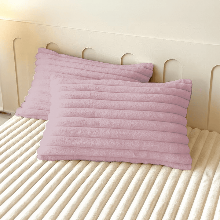 Cushion Cover with Ribbed Texture - Pillowcase - Pink - Oaksoho